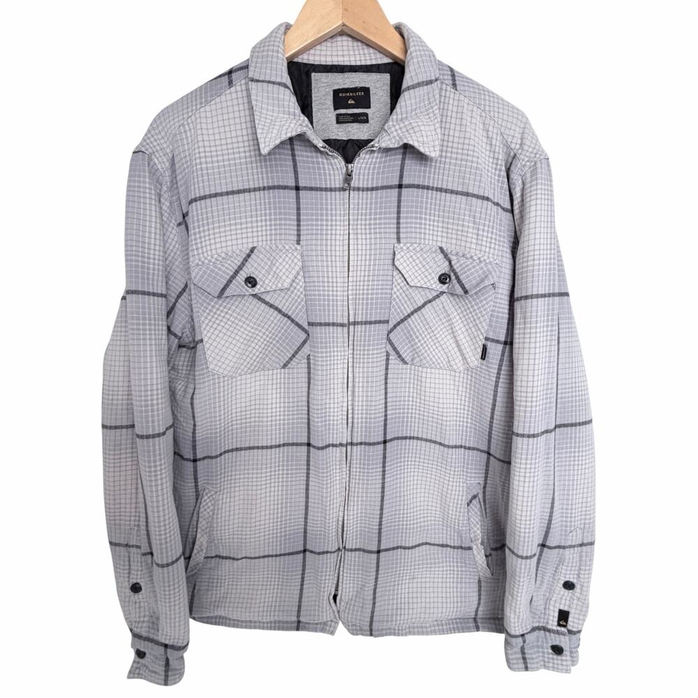 Quiksilver Plaid Quilted Jacket Mens Large